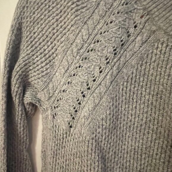 Grey Knit Long Sleeve Knit Sweater - Picture 2 of 4